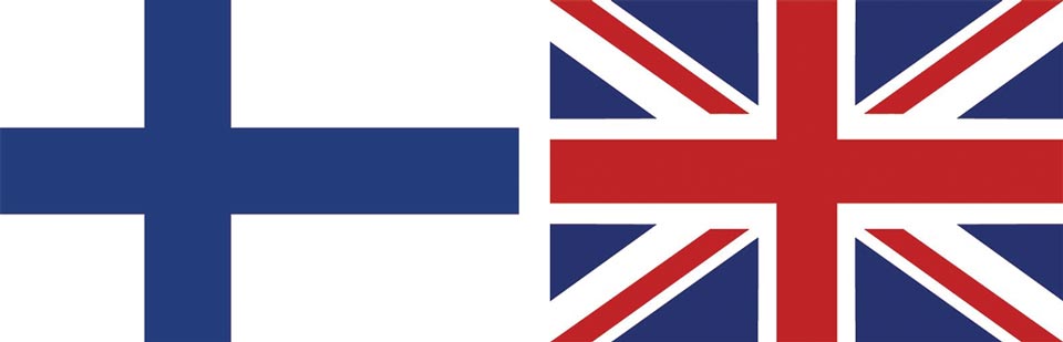Suomen ja Iso-Britannian liput